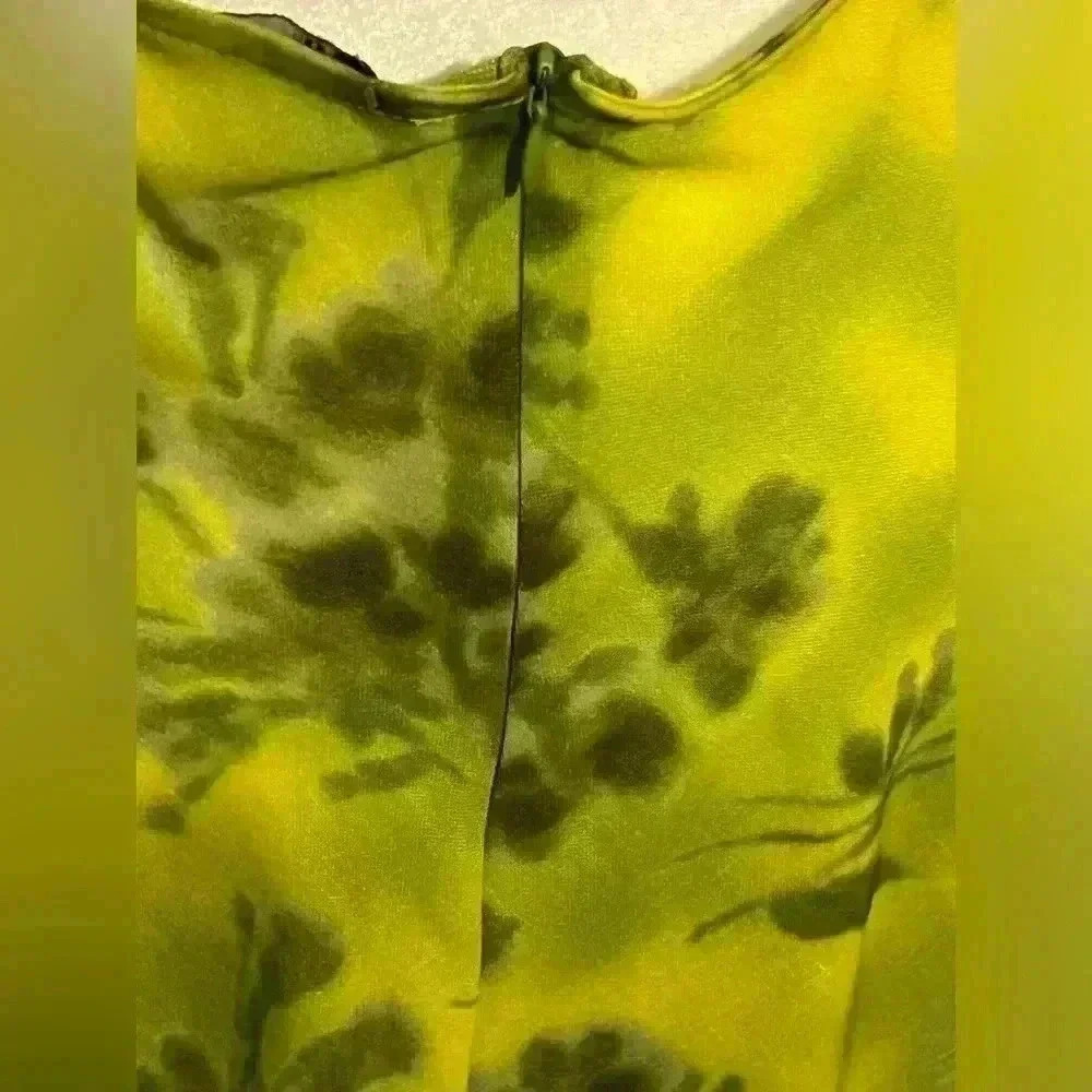 Zara Women’s Floral Vibrant Green Maxi Dress size Large - Picture 12 of 14